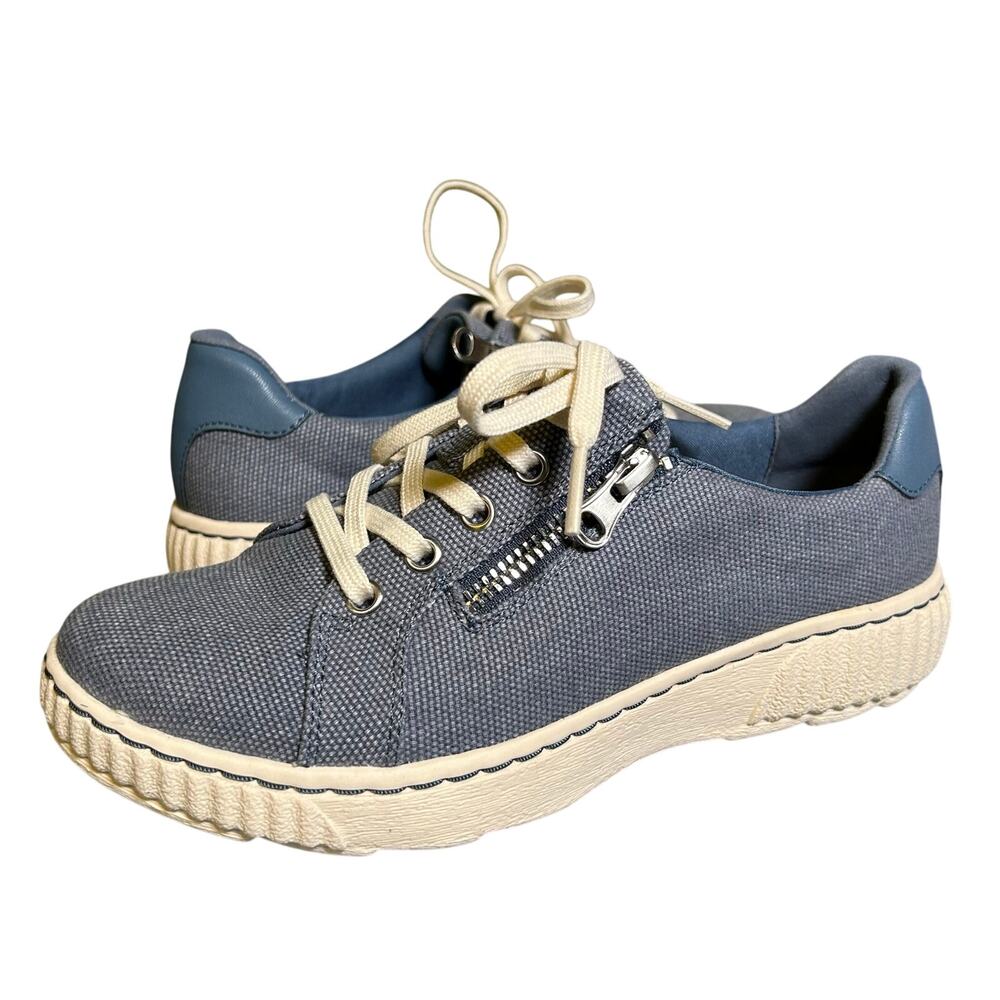 Clarks Collection Lace Up Zip Caroline Echo Denim Blue Sneakers 5.5 M New